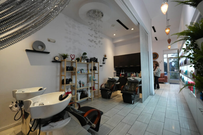 Shampoo and color area at MKP Salon
